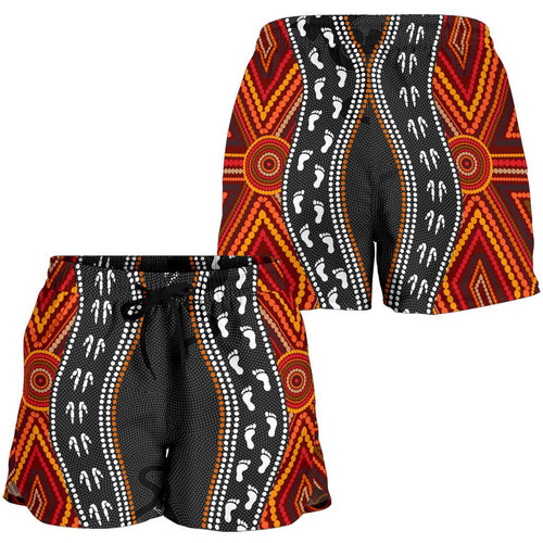 Aboriginal Women's Shorts - Australia Indigenous Map - Vibe Hoodie