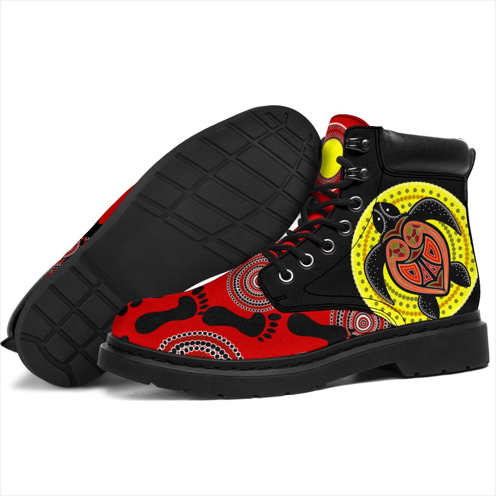 aboriginal-boots-turtle-patterns-footprint-circle-dot-painting-all-season
