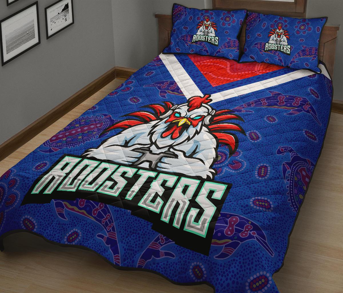 sydney-roosters-indigenous-quilt-bed-set-prairie-style-no-1