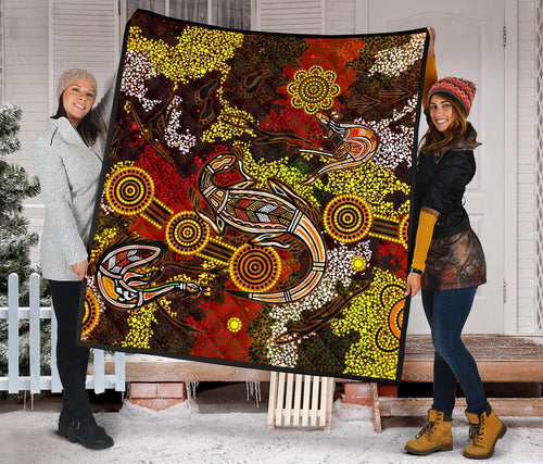 aboriginal-premium-quilt-kangaroo-and-lizard-dot-painting-art