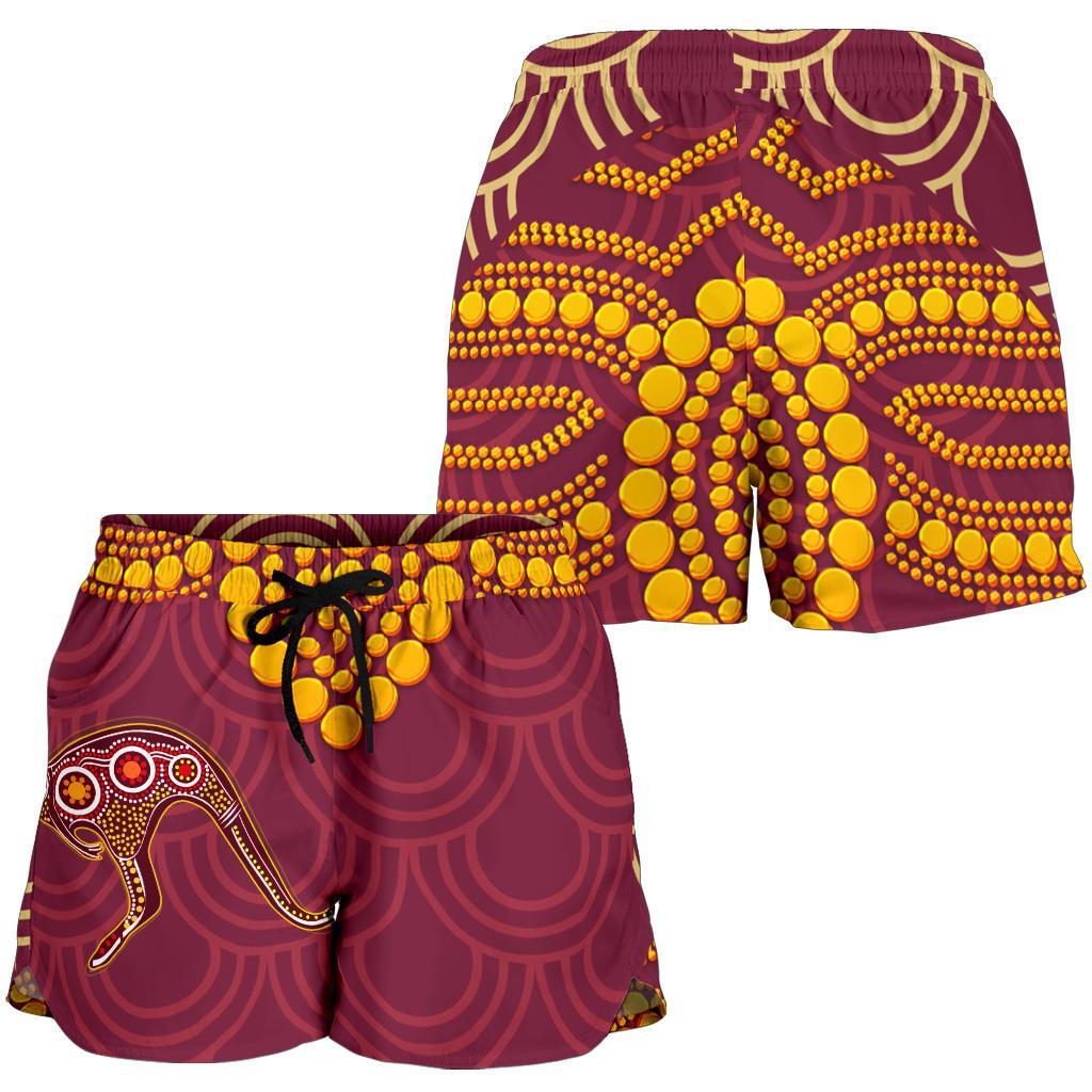 Aboriginal Women's Shorts - Aboriginal Kangaroo - Vibe Hoodie