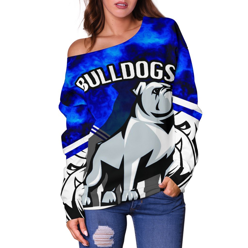 Bulldogs Women's Off Shoulder Sweater - Vibe Hoodie