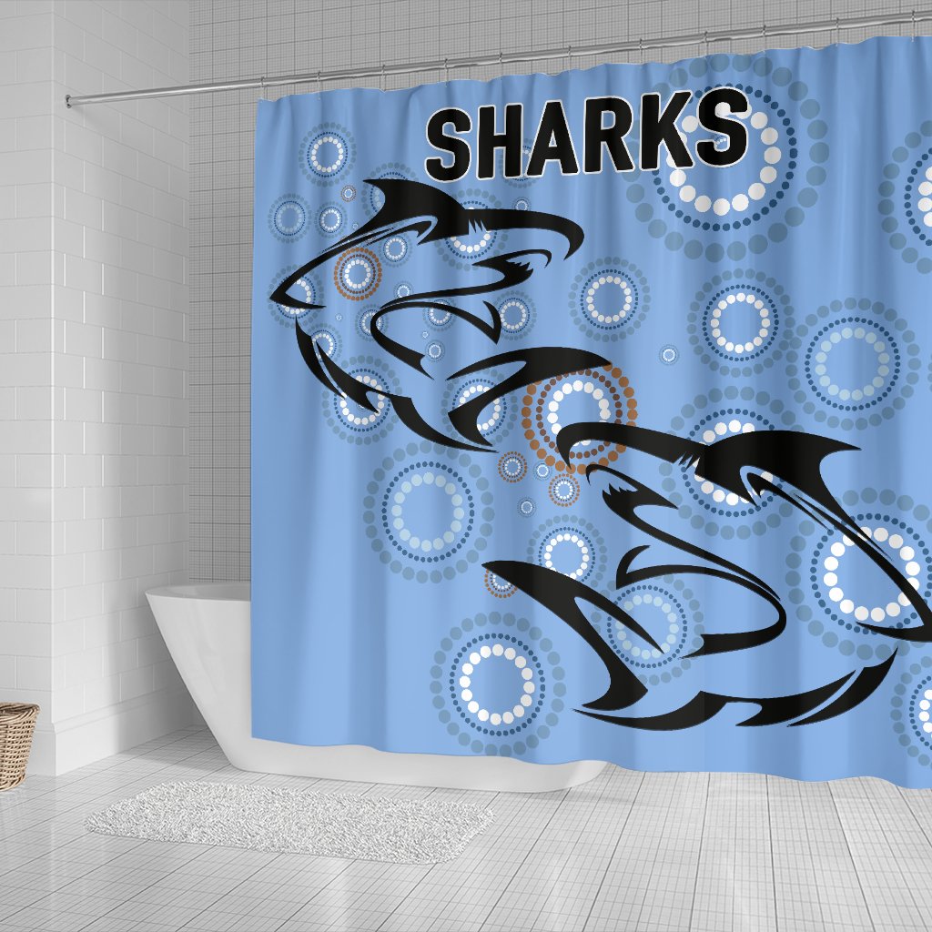 cronulla-shower-curtain-sharks-unique-indigenous
