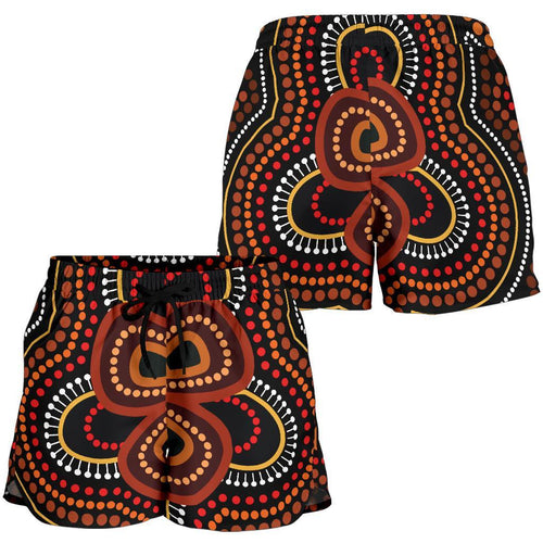 ABoriginal Women's Short - Aboriginal Dot Painting Flowers Style Ver02 - Vibe Hoodie