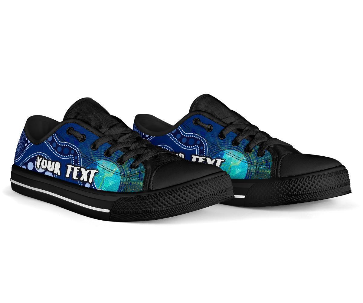 custom-text-aboriginal-low-top-shoes-australia-indigenous-flag-circle-dot-painting-art-blue