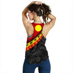 Aboriginal Women's Racerback Tank, Indigenous Flag Circle Dot Painting - Vibe Hoodie