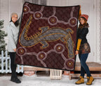 aboriginal-premium-quilt-indigenous-crocodile-brown-color