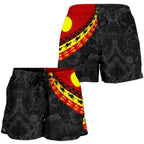 Aboriginal Women's Shorts, Indigenous Flag Circle Dot Painting - Vibe Hoodie