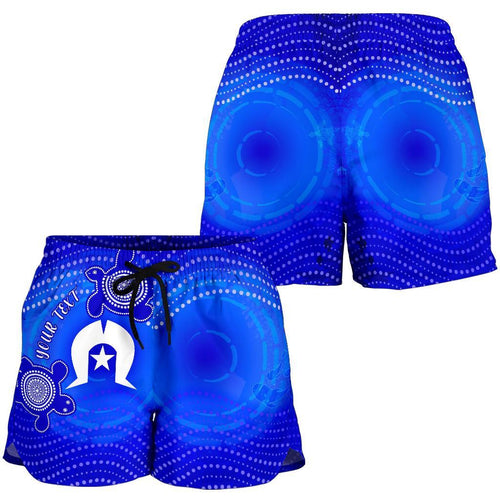 [Custom] Torres Strait IslandersAll Over Print Women's Shorts- Torres Symbol With Indigenous Turtle - Vibe Hoodie