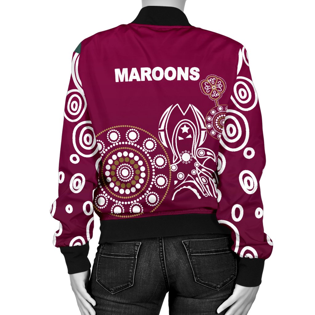 queensland-womens-bomber-jacket-maroons-simple-indigenous