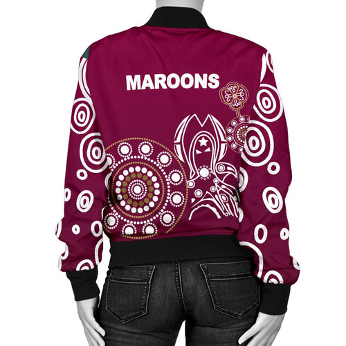 queensland-womens-bomber-jacket-maroons-simple-indigenous