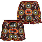 ABoriginal Women's Shorts - Aboriginal Dot Painting Flowers Style - Vibe Hoodie