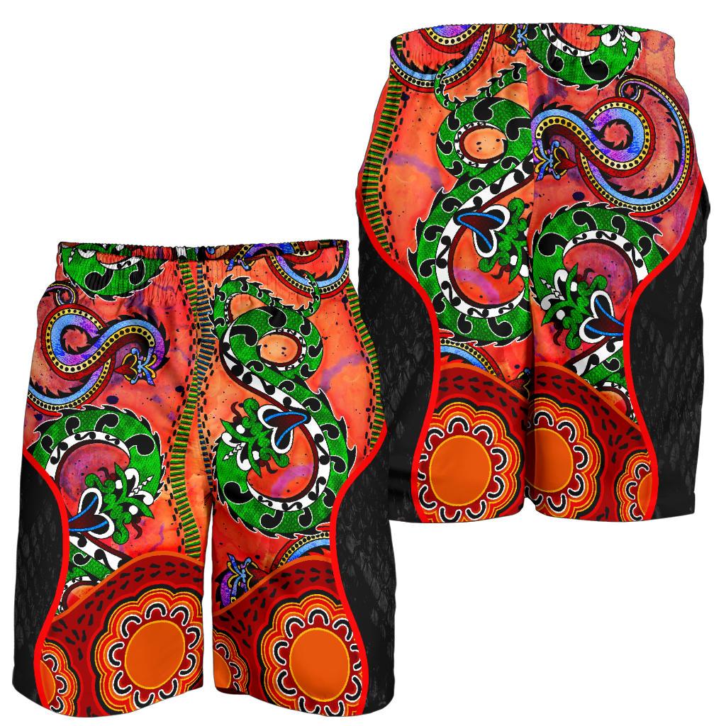 aboriginal-mens-shorts-aussie-indigenous-patterns-orange