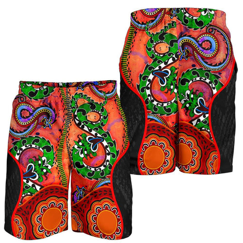 aboriginal-mens-shorts-aussie-indigenous-patterns-orange