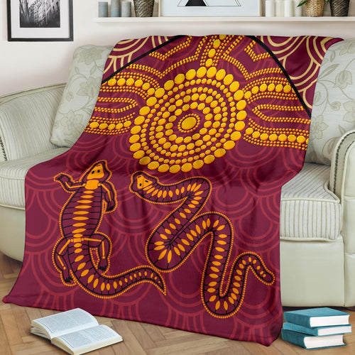 aboriginal-premium-blanket-aboriginal-snake-and-alligator