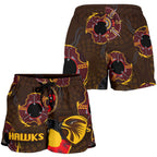 Hawthorn Women Shorts Hawks Indigenous - Brown - Vibe Hoodie