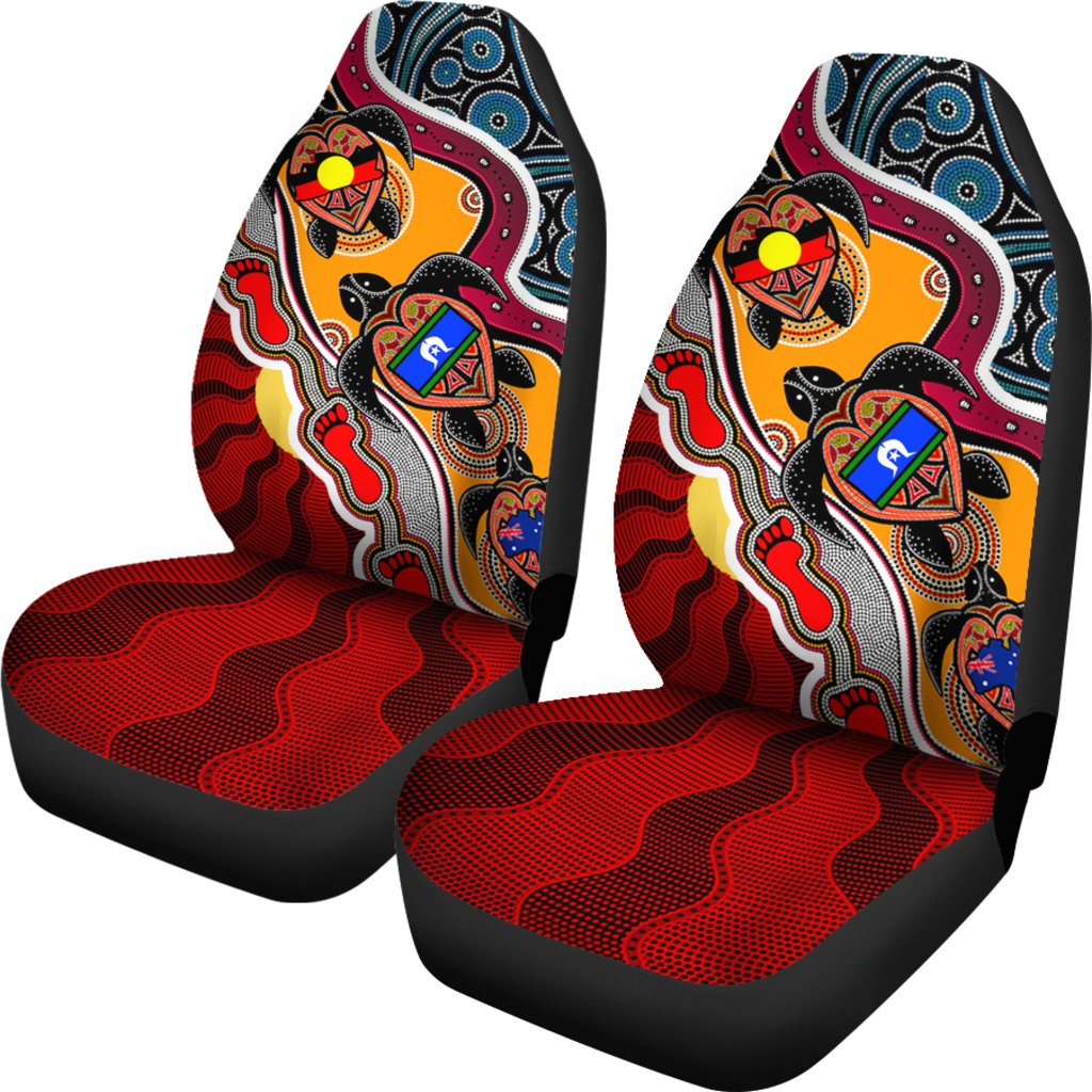 car-seat-covers-australia-aboriginal-dots-with-turtle-and-naidoc-flags
