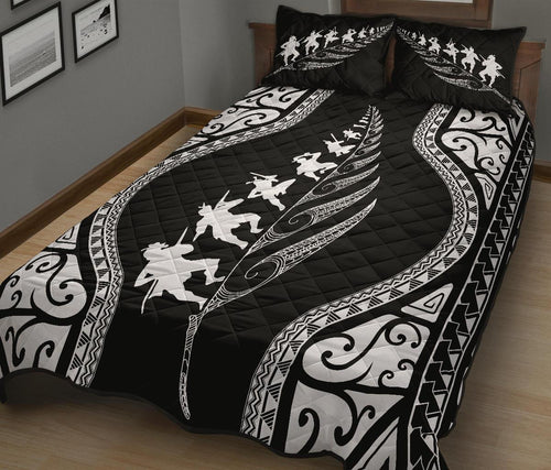 new-zealand-haka-fern-quilt-bed-set-black