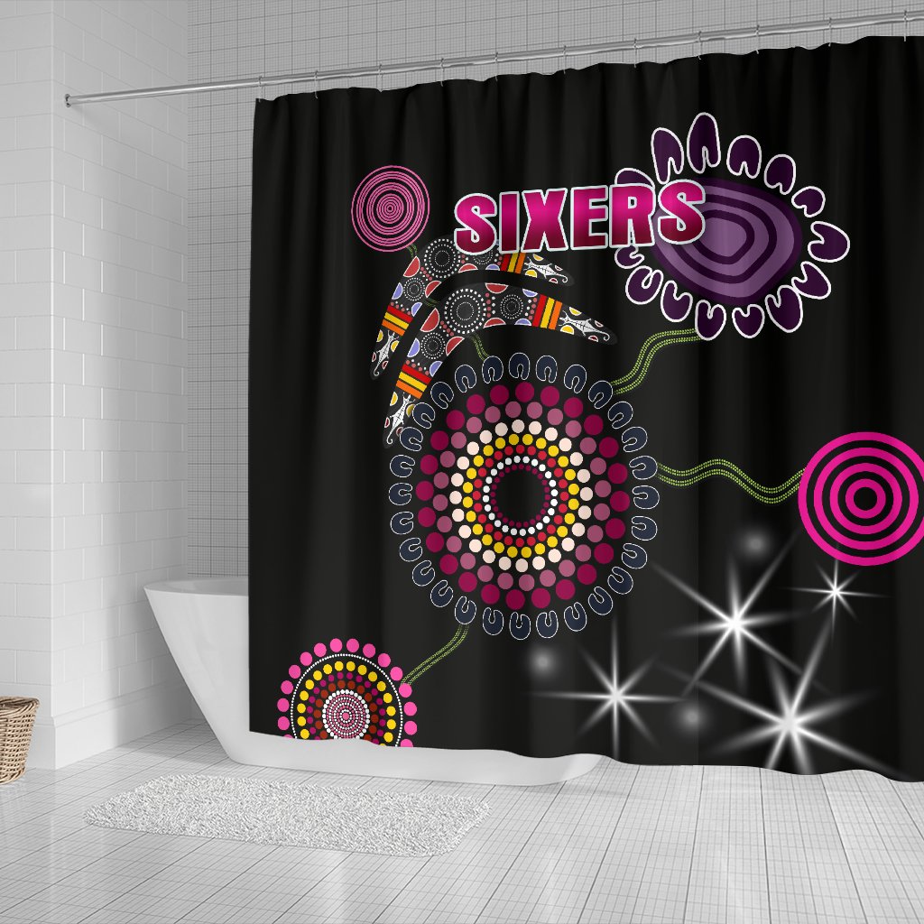 sydney-shower-curtain-sixers-indigenous-black