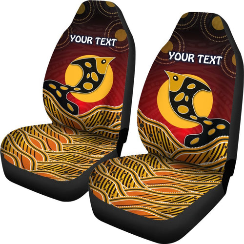 personalised-car-seat-cover-aboriginal-dot-patterns-fish