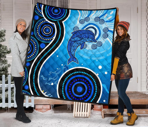 aboriginal-premium-quilt-dolphin-and-aboriginal-dot-patterns