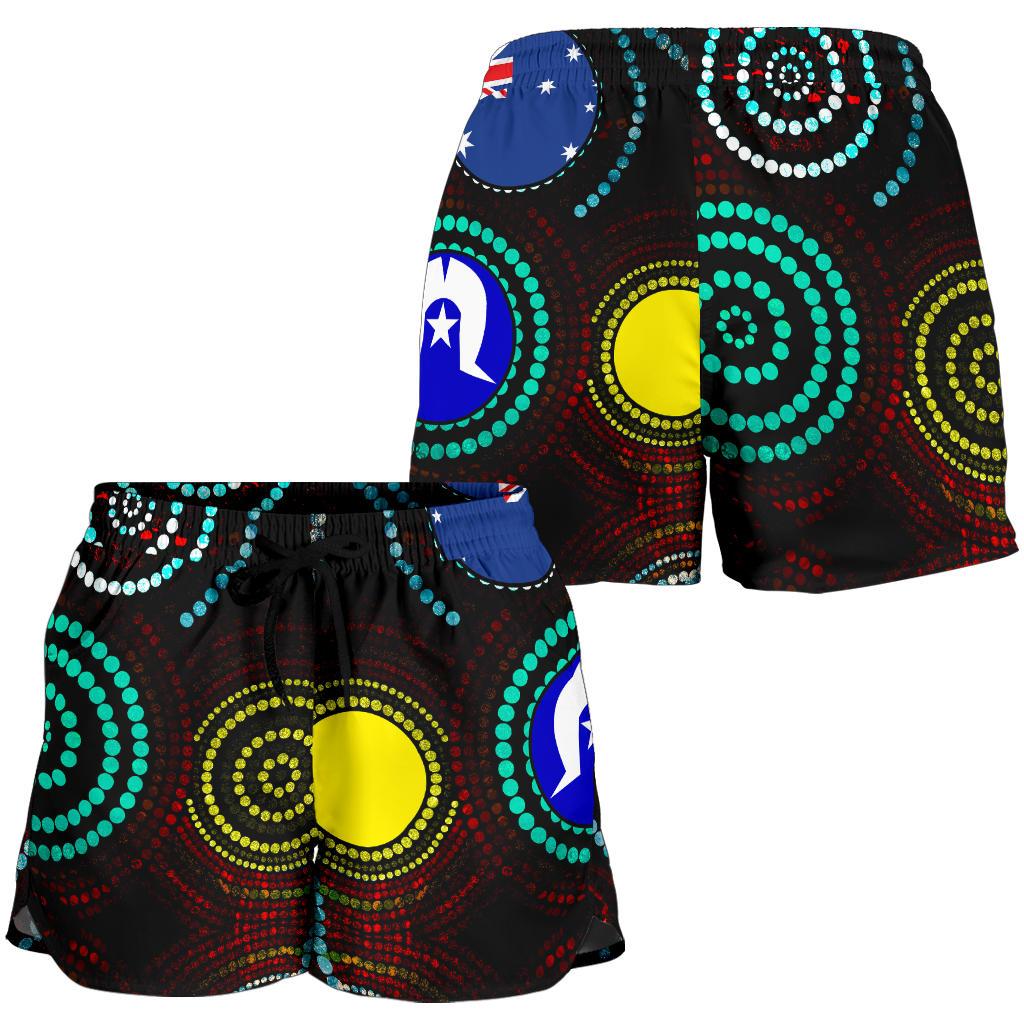 Aboriginal Shorts - Aboriginal Dot Painting & Flag - Vibe Hoodie