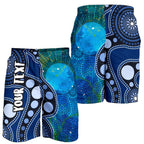 custom-text-aboriginal-mens-shorts-australia-indigenous-flag-circle-dot-painting-art-blue