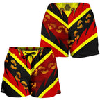 Aboriginal Women's Shorts -  Indigenous Flag With Footprint Hand Art- - Vibe Hoodie