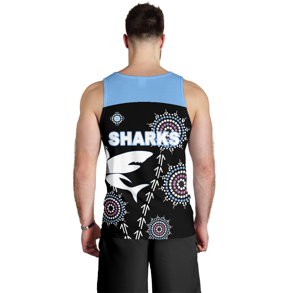 cronulla-mens-tank-top-sharks-simple-indigenous-black