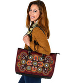 aboriginal-large-leather-tote-bag-aboriginal-dot-painting-flowers-style-1