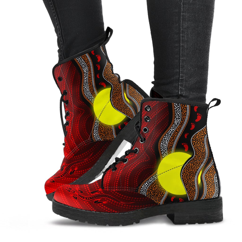 aboriginal-leather-boots-aboriginal-flag-lizard-dot-painting-style