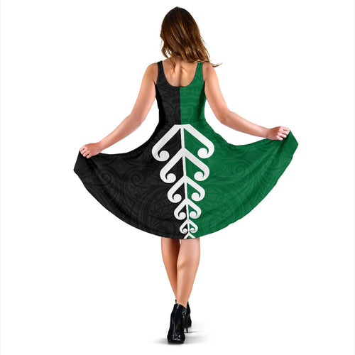 New Zealand Koru Fern Women Midi Dress - Vibe Hoodie