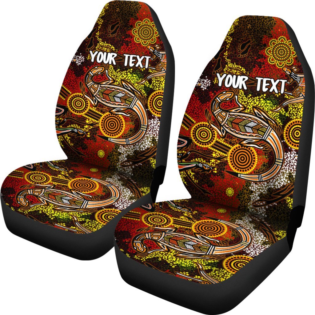custom-aboriginal-car-seat-covers-kangaroo-and-lizard-dot-painting-art