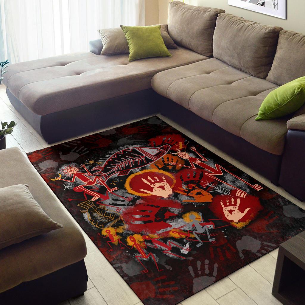 aboriginal-area-rug-indigenous-fish-hand-art