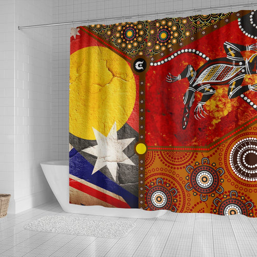 shower-curtain-aboriginal-dot-painting-flags-crocodile
