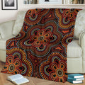 aboriginal-premium-blanket-aboriginal-dot-painting-flowers-style-ver02