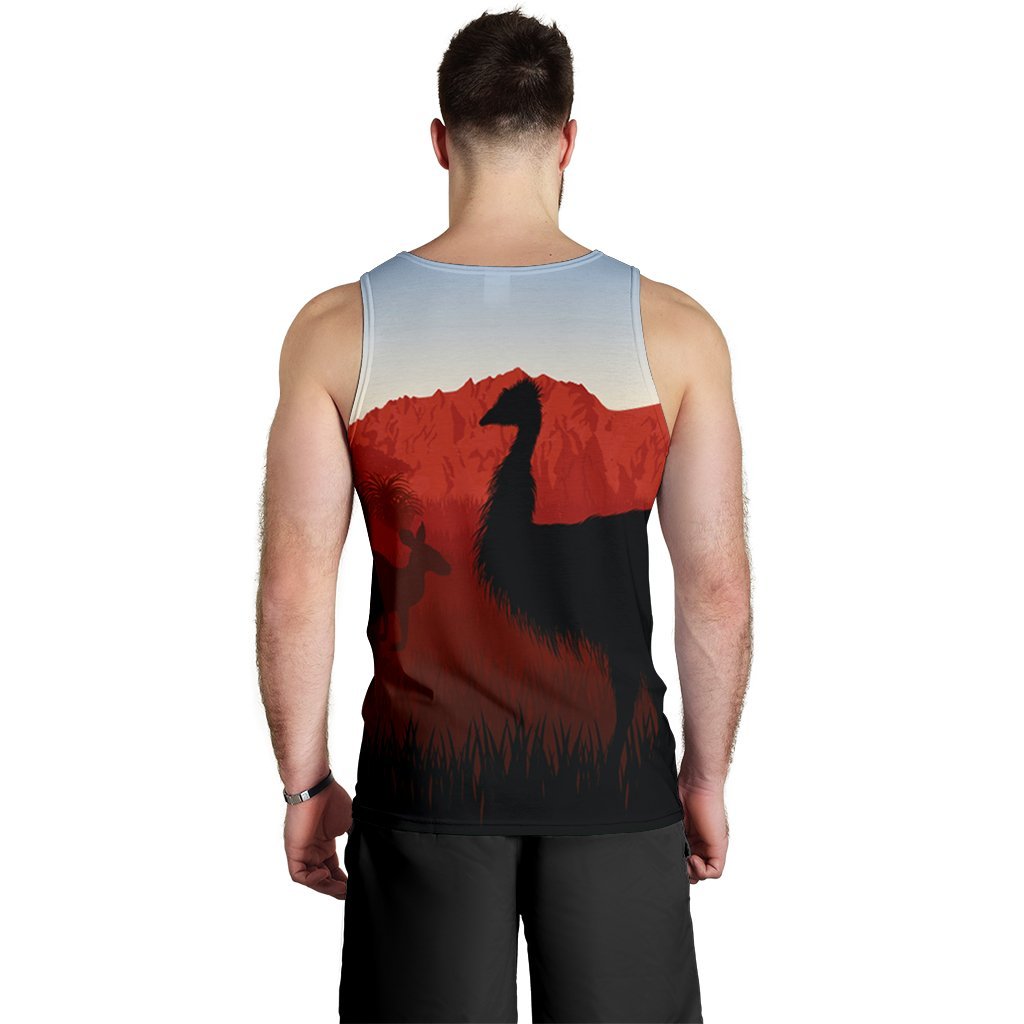 mens-tank-top-australian-nature-with-emu-and-kangaroo