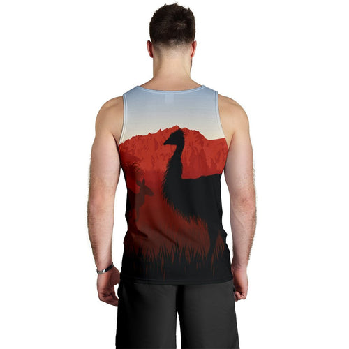 mens-tank-top-australian-nature-with-emu-and-kangaroo