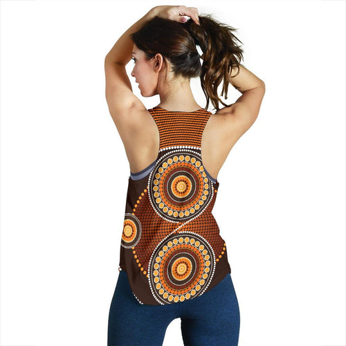 Racerback Tank - Aboriginal Dot Painting Tank Top Ver10 - Women - Vibe Hoodie