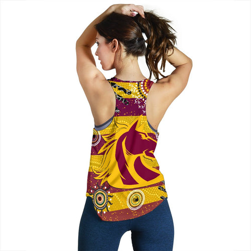 Brisbane Broncos Women Racerback Tank Indigenous Country Style No.1 - Vibe Hoodie