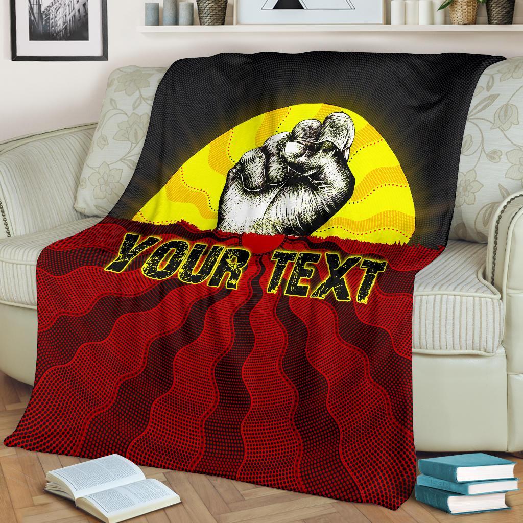 custom-aboriginal-premium-blanket-black-lives-matter-sun-dot-painting