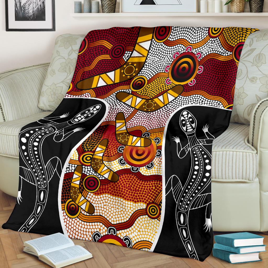 premium-blanket-aboriginal-dot-painting-lizard-blanket