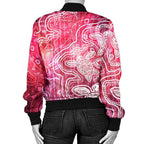 aboriginal-womens-bomber-jacket-sea-turtle-with-indigenous-patterns-pink