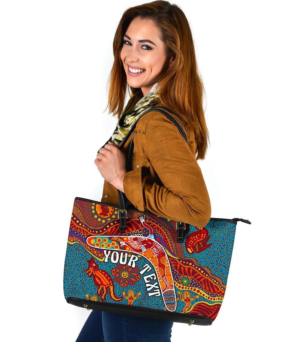 aboriginal-personalised-large-leather-tote-bag-indigenous-boomerang