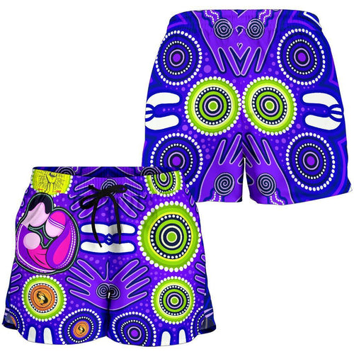 Shorts Women's - Aboriginal Family With Dot Painting art - Vibe Hoodie