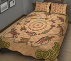 aboriginal-quilt-cover-set-kangaroo-turtle-circle-pattern-dot-painting