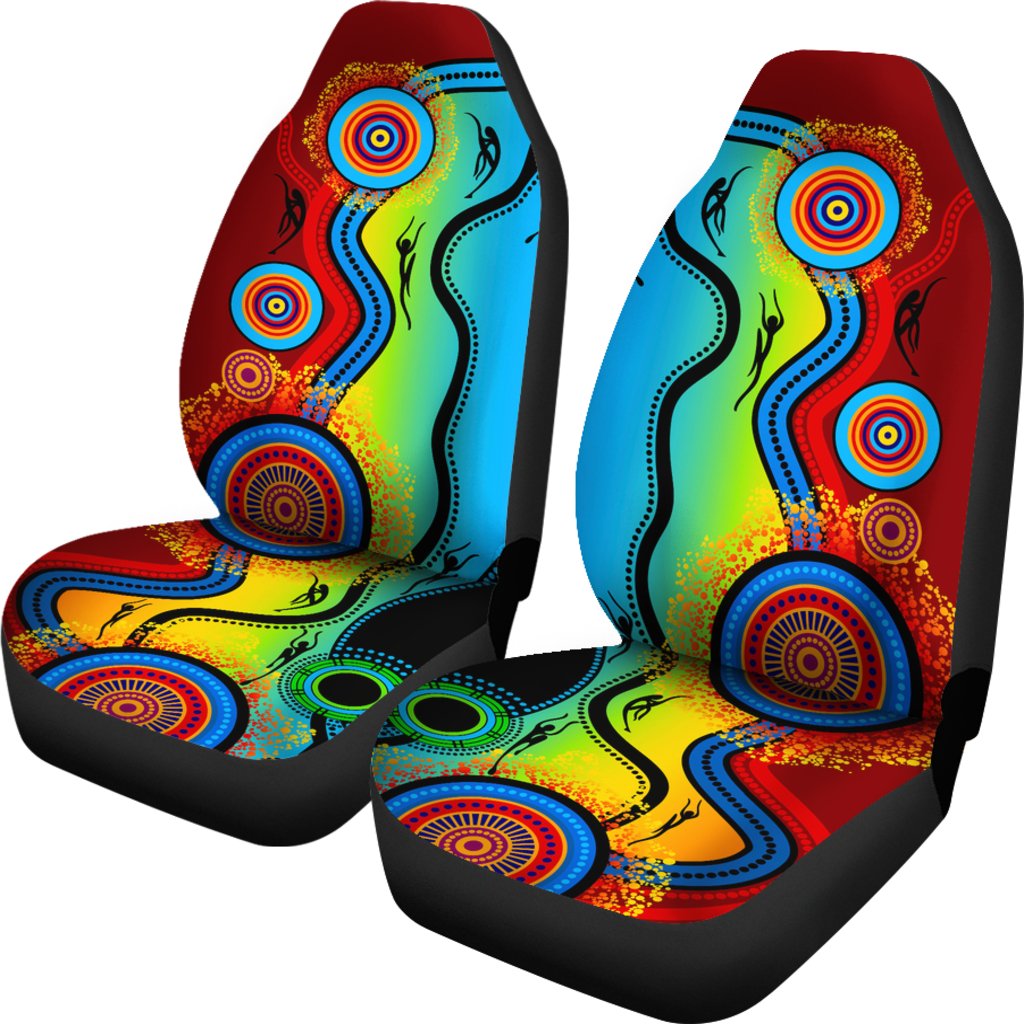 aboriginal-car-seat-covers-indigenous-art-color-circle-patterns-blue-dream