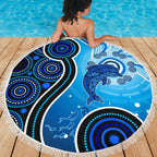 aboriginal-beach-blanket-dolphin-and-aboriginal-dot-patterns