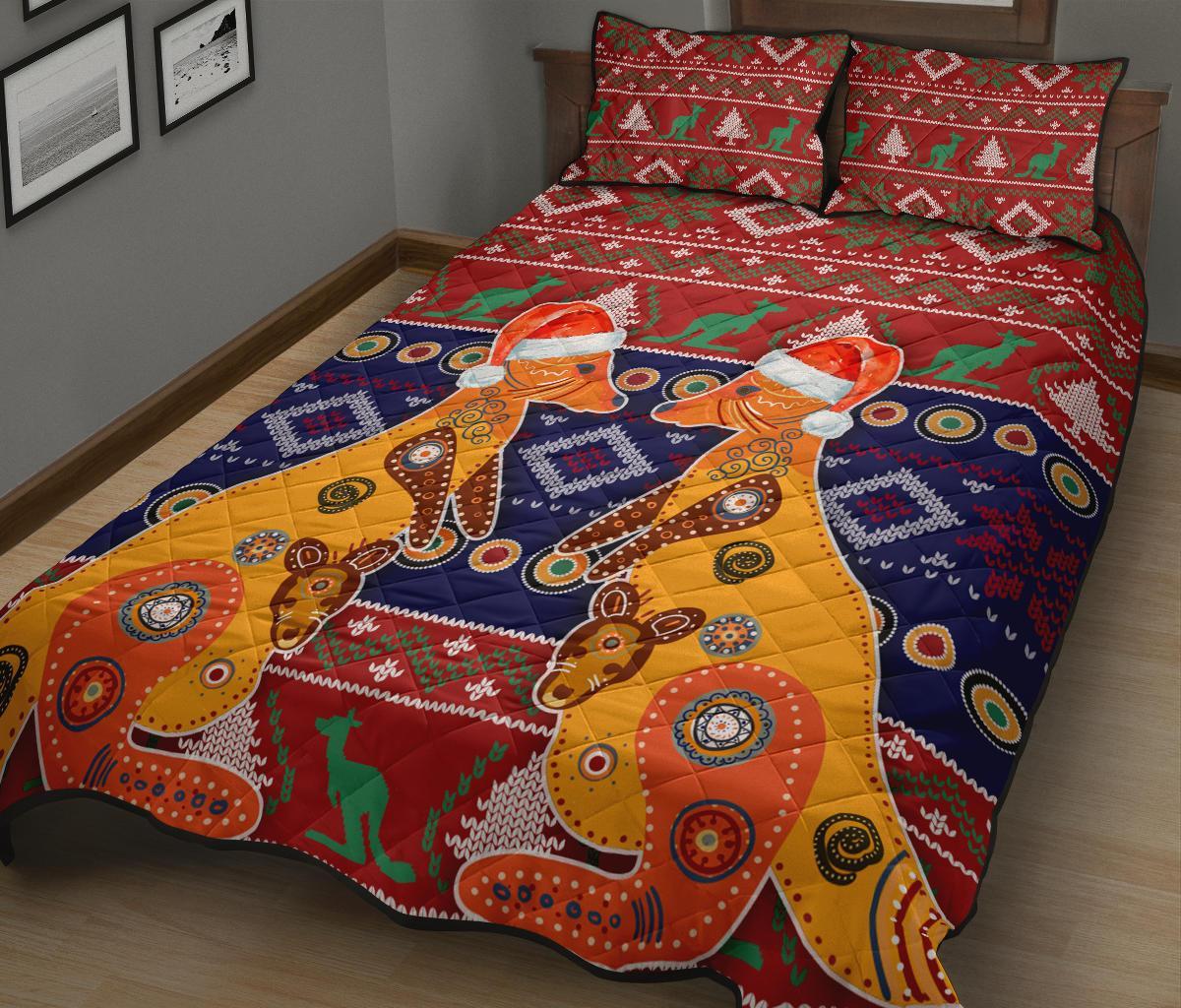 christmas-quilt-bed-set-mother-kangaroo-in-christmas