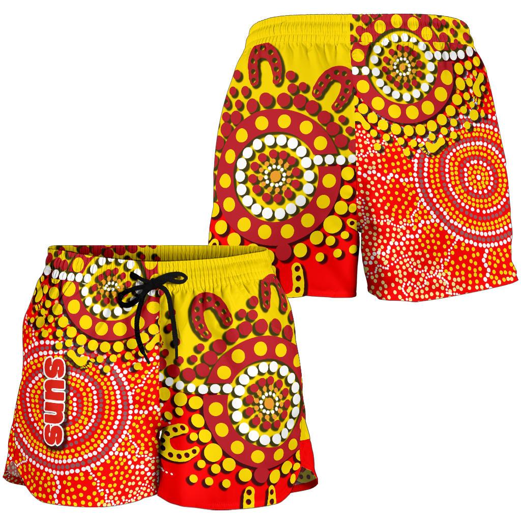 Gold Coast All Over Print Women's Shorts Sun Aboriginal - Vibe Hoodie